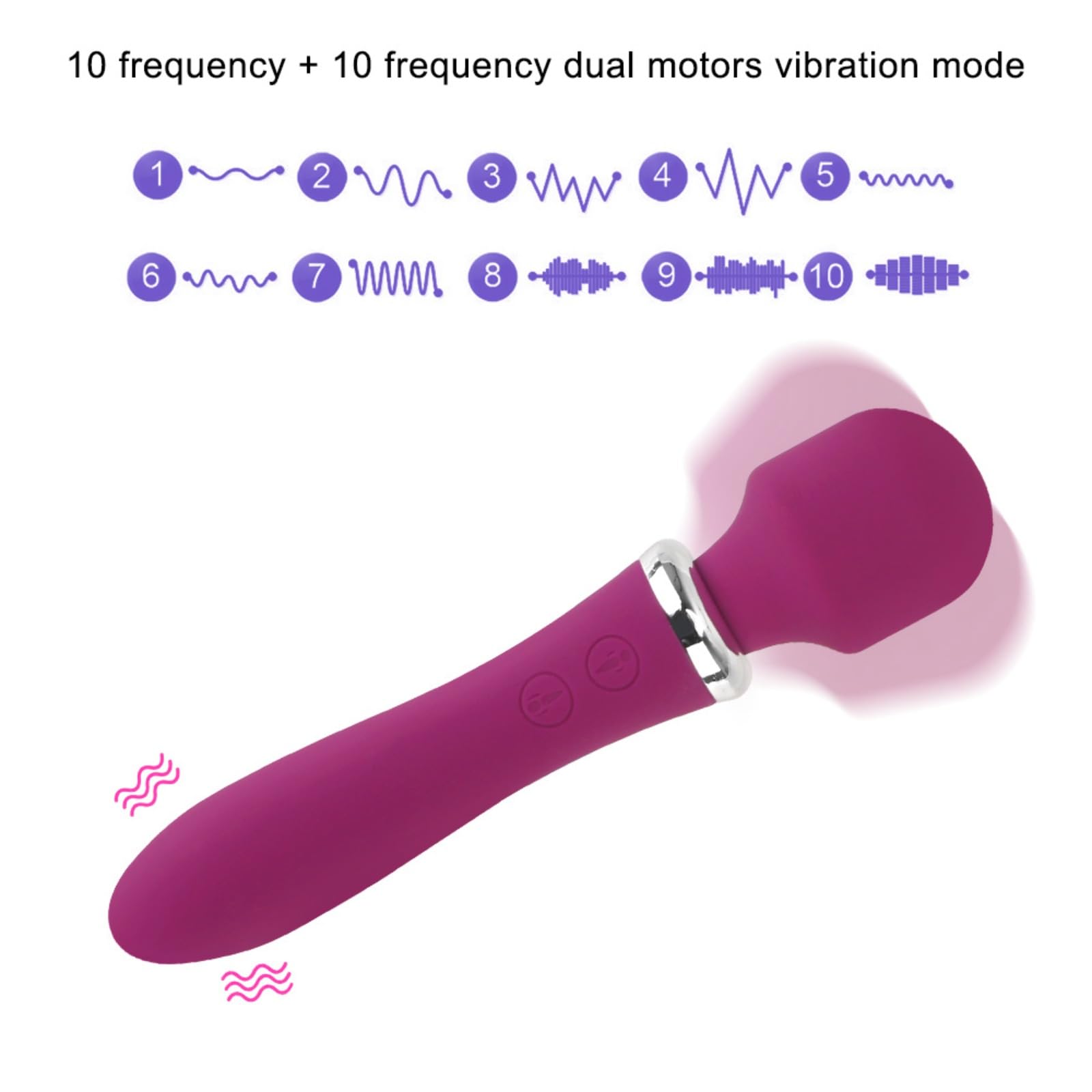 (Pink) G Spot Dildo Sex Toy for Woman Clit Stimulator  Female Masturbator Double Headed AV Vibrator Wand Massager Masturbation Device Erotic Adult Products