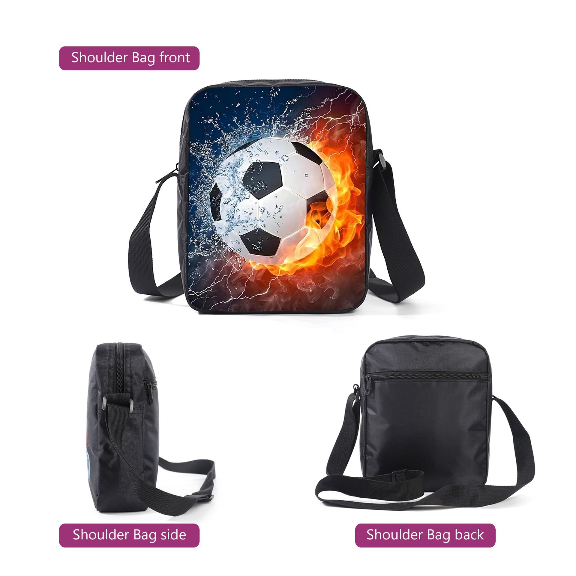 (Style 1) Kids School Backpack 3D Printed Messi Backpack Set Football Player Rucksack Sports Backpacks For Boys And Girls