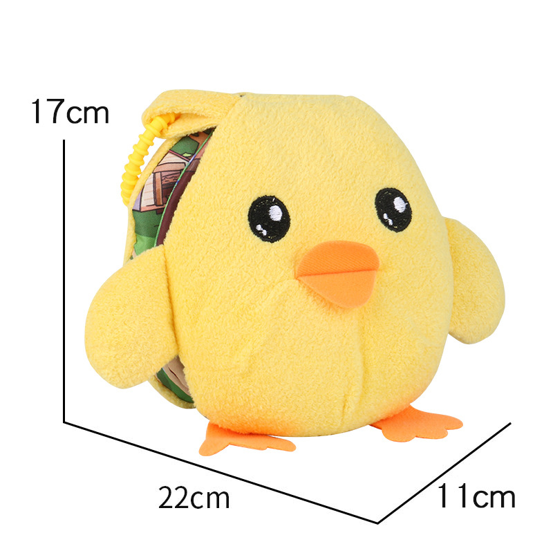 Childrens Animal Plush Toy Cloth Book Babys Intellectual Early Education Cloth Book with Crinkly Pages