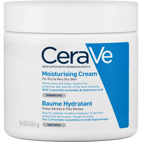 CeraVe Moisturising Cream for Dry to Very Dry Skin 454g with Hyaluronic Acid & 3 Essenti