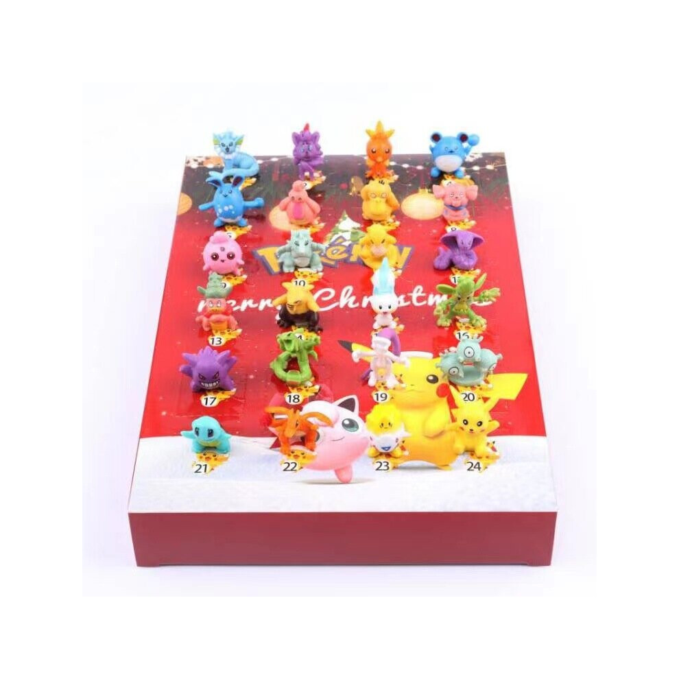 24Pcs Pokemon 2024 Advent Calendar 24 Days Xmas Countdown Kids Gifts Toys