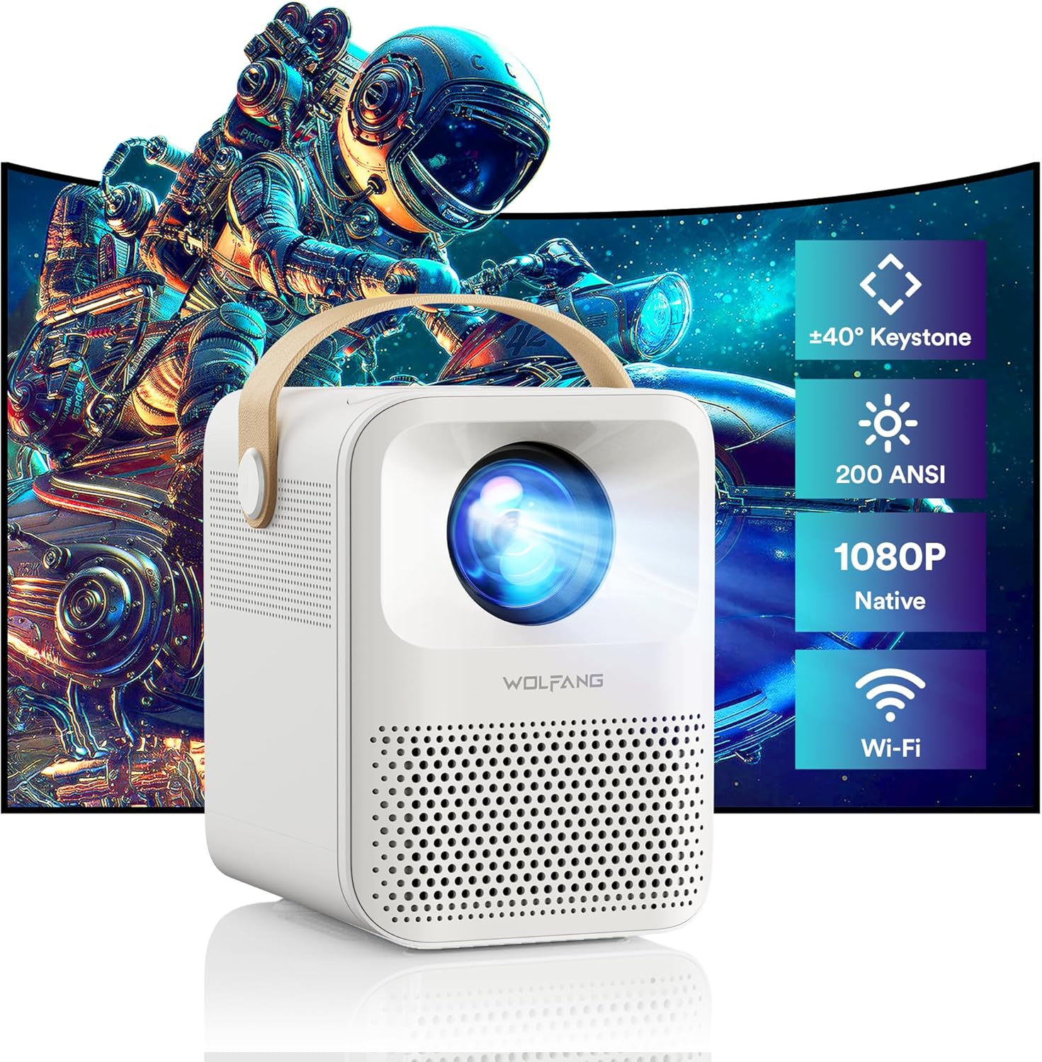 Mini Projector 4K Portable Projector 5G WiFi BT 15000 LM 200 Inch Display Home Theater Movie Projector Phone Projector Compatible with iOS Android HDMI PC TV Stick USB PS5