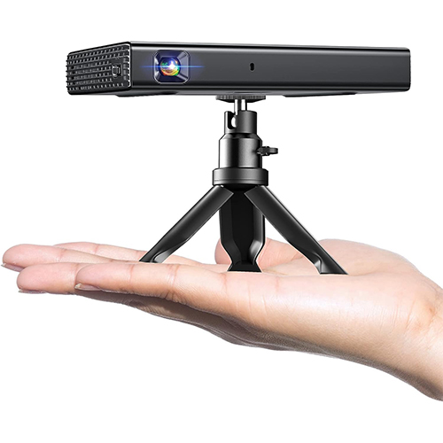 Projector Mini Projector Supported 5G WiFi with Bluetooth 500 ANSI DLP Portable Projector Rechargeable Phone Projector for Travel Compatible with iOS Android TV Stick