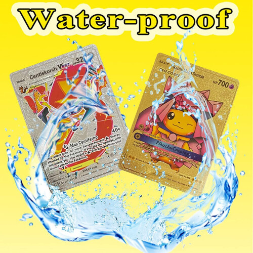 55PCS Gold Pokemon Cards Vmax TCG GX EX Cards Toys Christmas Gifts UK