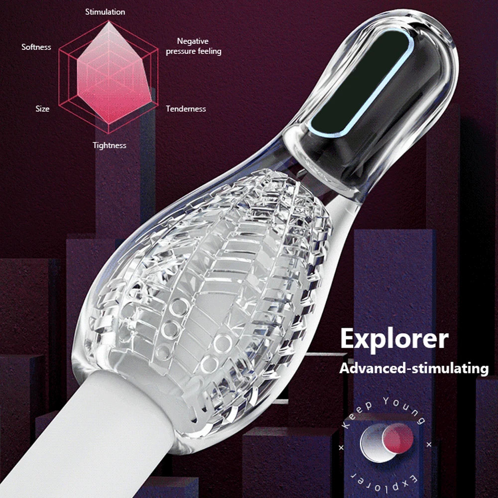 (Conqueror) Male Masturbator Cup Automatic Sucking Vibrators Sex Toys for Men Real Oral Sex Glans Trainer Penis Massage Male Delay Ejaculation Vibrator Sex Toys for Men