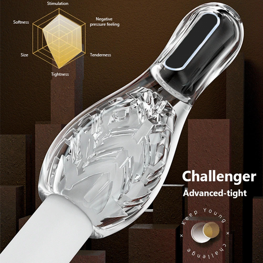 (Conqueror) Male Masturbator Cup Automatic Sucking Vibrators Sex Toys for Men Real Oral Sex Glans Trainer Penis Massage Male Delay Ejaculation Vibrator Sex Toys for Men