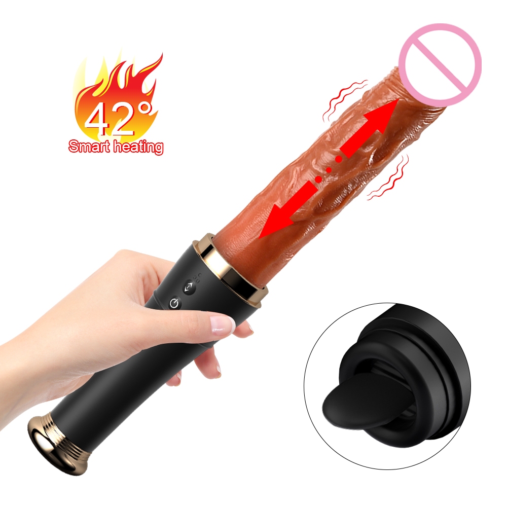 (Vibrating) Realistic Thrusting Dildo AV Vibrator for Women Vagina Anal Stimulator Heating Penis Auto Telescopic G Spot Masturbator Adult Sex Toys for Couple