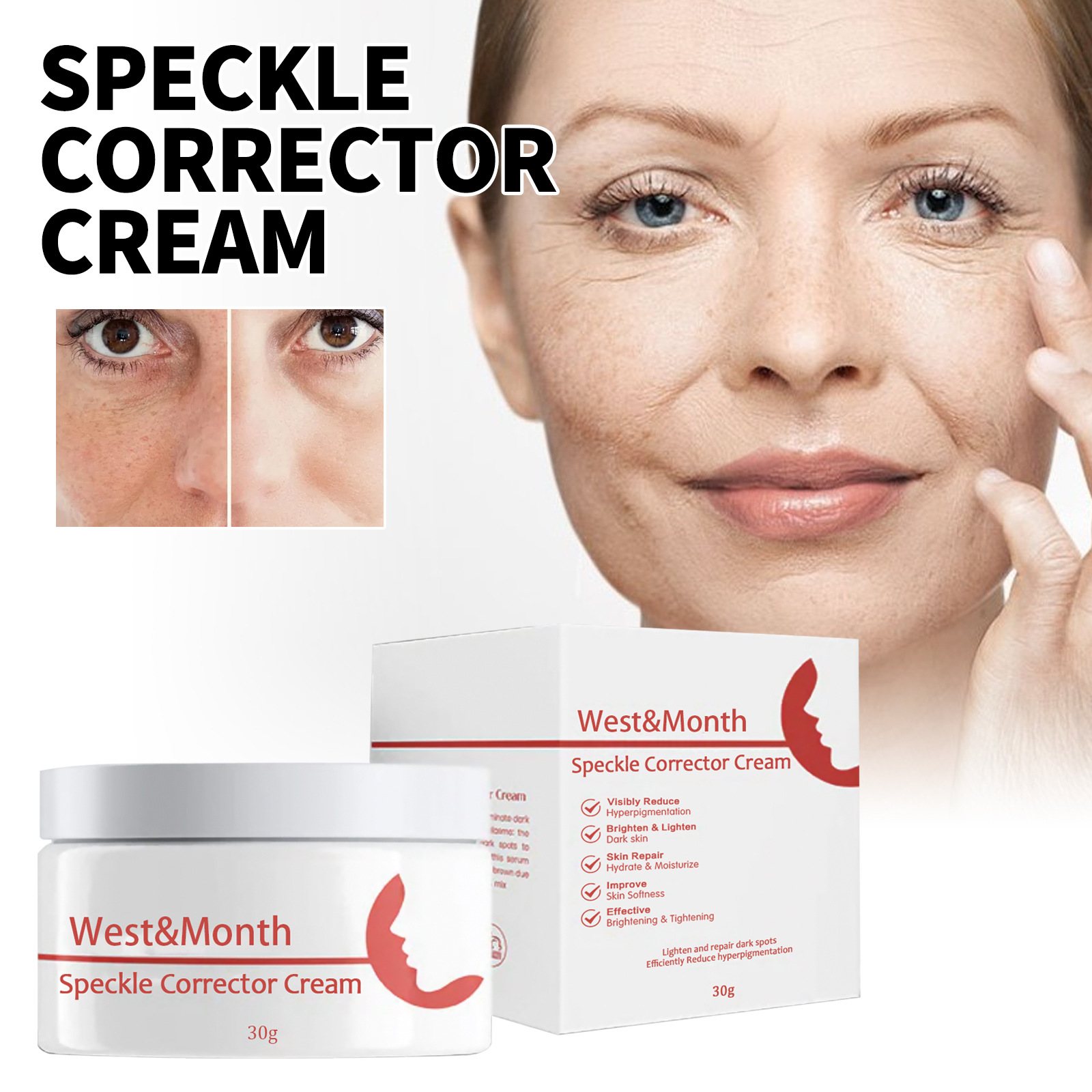 (1PC) Dark Spots Remover Cream Face Cream Fade Uneven Pigment Brightening Shrink Pores Moisturize Lighten Soften Improve Dull Skin Reduces Fine Lines Facial Care