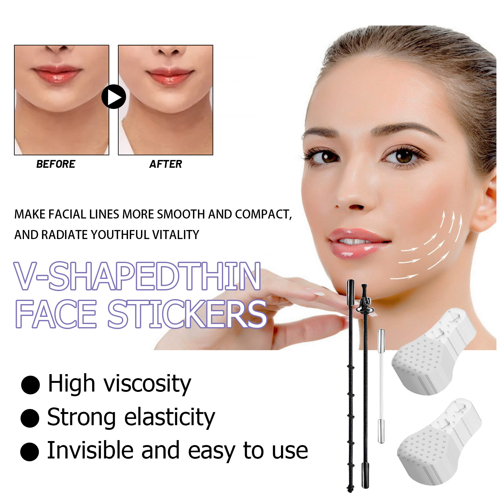 Invisible Face Lifting Tape Tighteners Face Skin Lift Shaping Stick V Line Patch Bands Thin Face Stickers Skin Care Tool