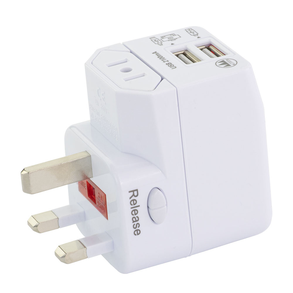4 In 1 International World Wide Universal Travel Adaptor with USB Charging