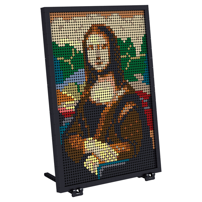 Art Crafts MOC Monalisa Portrayal Picture Mona Lisa Smile Hang Picture Model Building Blocks Brick Toys