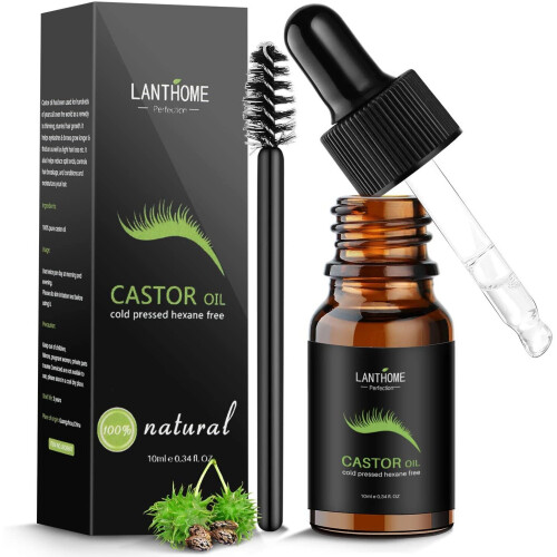 Organic Castor Oil, Jane Choi Pure Castor Oil for Eyelashes, Eyebrows, Hair Growth, Skin and Face, 100 Natural Cold Pressed Castor Oil
