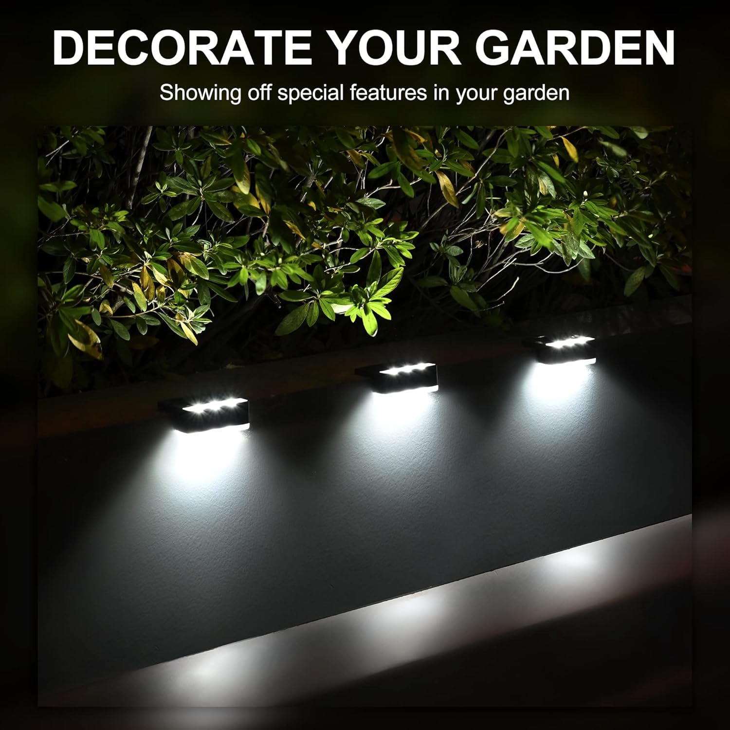 (Brown) Solar Lights for Outdoor, 8 Pack Solar Stair Lights Waterproof Solar Fence Lights for Outdoor Stairs Steps Fence Garden Yard Patio Gutter Pathway Decoration