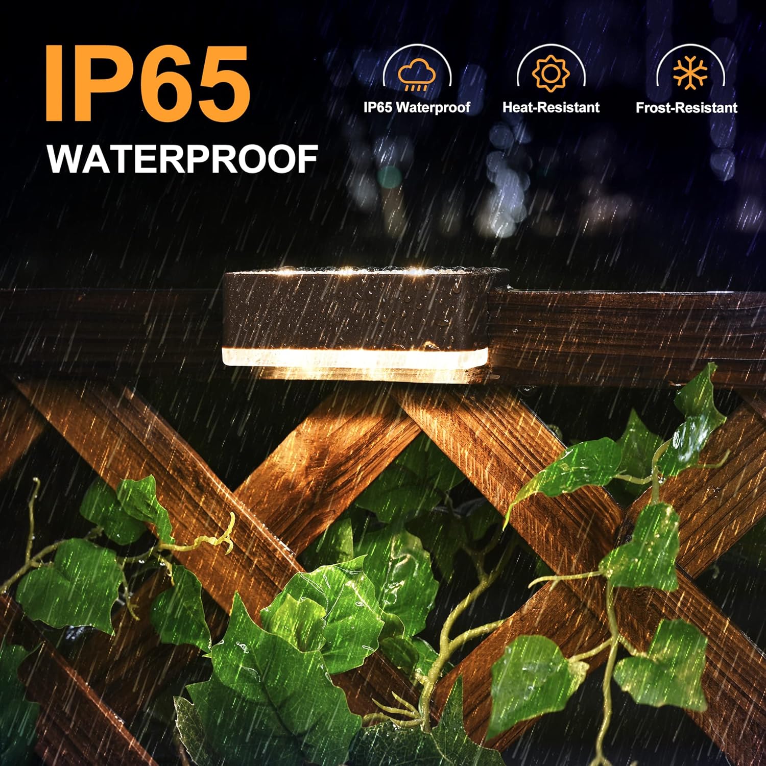 (Brown) Solar Lights for Outdoor, 8 Pack Solar Stair Lights Waterproof Solar Fence Lights for Outdoor Stairs Steps Fence Garden Yard Patio Gutter Pathway Decoration