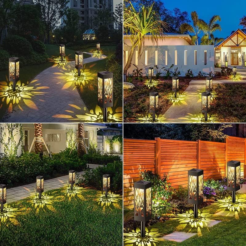Solar Lights Outdoor Garden 6 Pack Garden Lights Solar Powered Waterproof with Warm White LED Lights Solar Garden Ornaments Outdoor for Patio Yard Pathway 