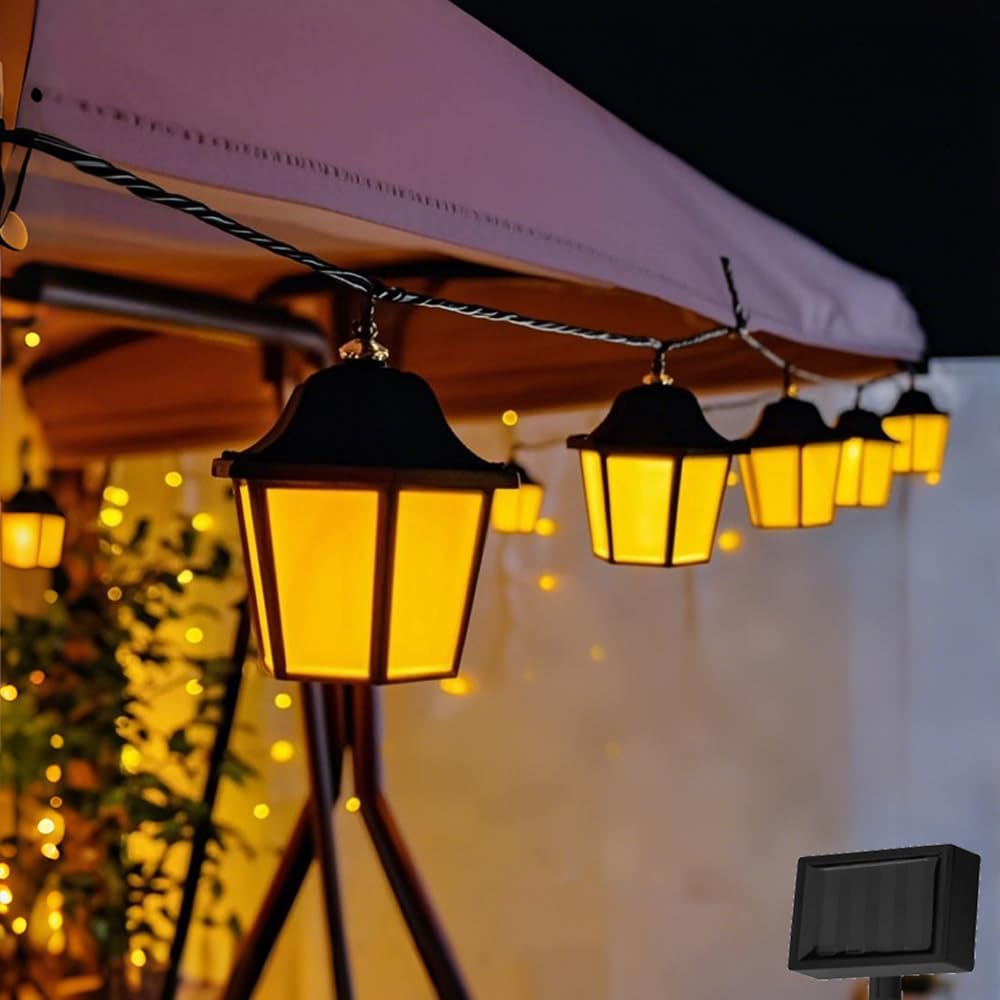 Solar String Lights Outdoor Garden Lantern 10LED Solar Lights Outdoor Garden String 3.5 Meter Waterproof Vintage Lantern Solar Lantern String Lights