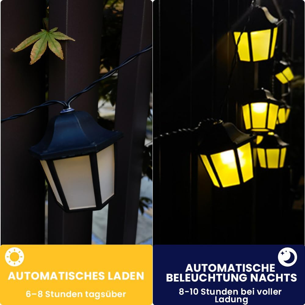 Solar String Lights Outdoor Garden Lantern 10LED Solar Lights Outdoor Garden String 3.5 Meter Waterproof Vintage Lantern Solar Lantern String Lights