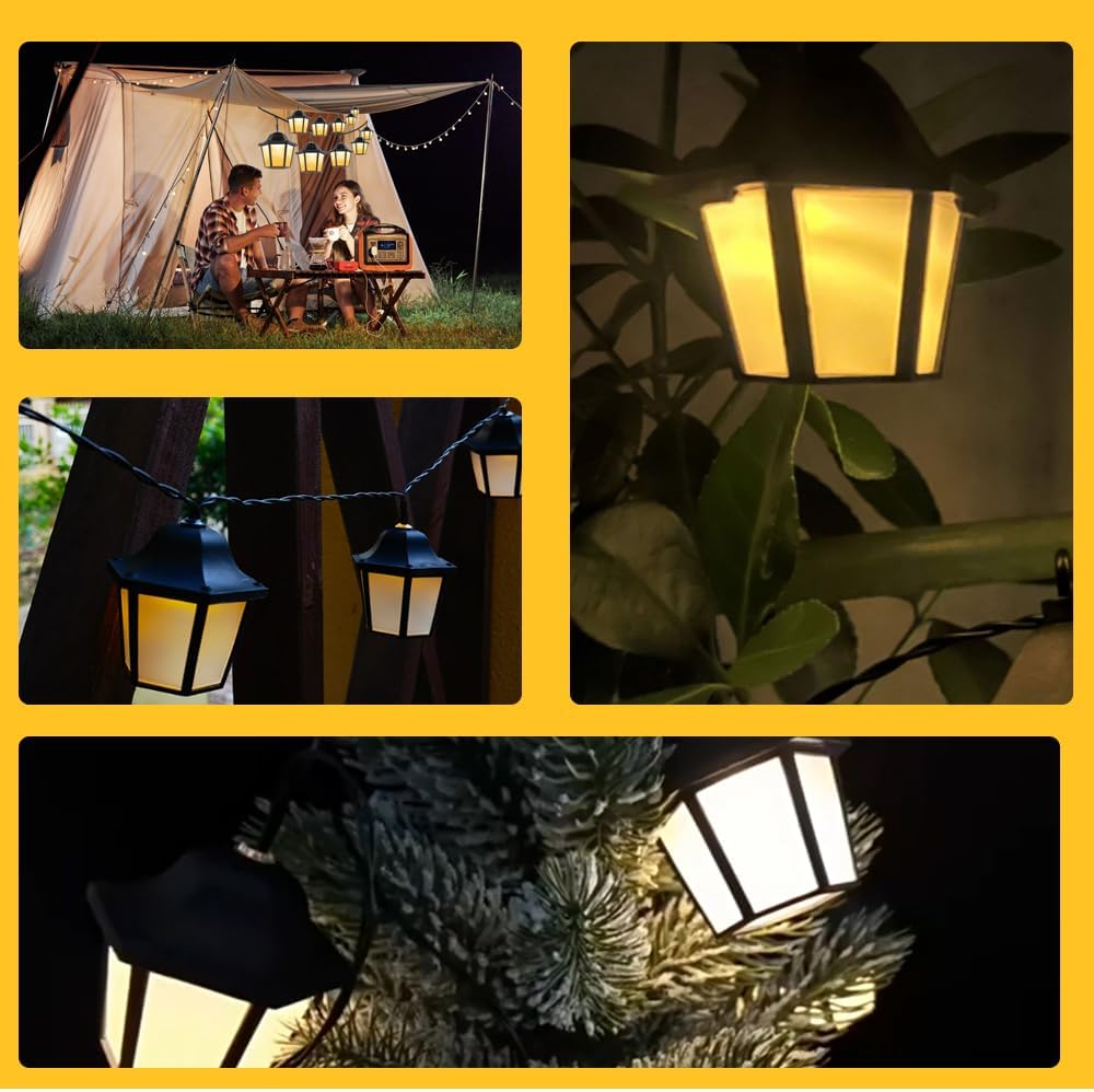 Solar String Lights Outdoor Garden Lantern 10LED Solar Lights Outdoor Garden String 3.5 Meter Waterproof Vintage Lantern Solar Lantern String Lights