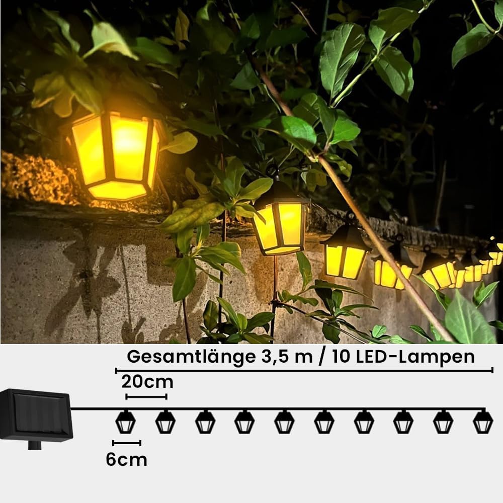 Solar String Lights Outdoor Garden Lantern 10LED Solar Lights Outdoor Garden String 3.5 Meter Waterproof Vintage Lantern Solar Lantern String Lights