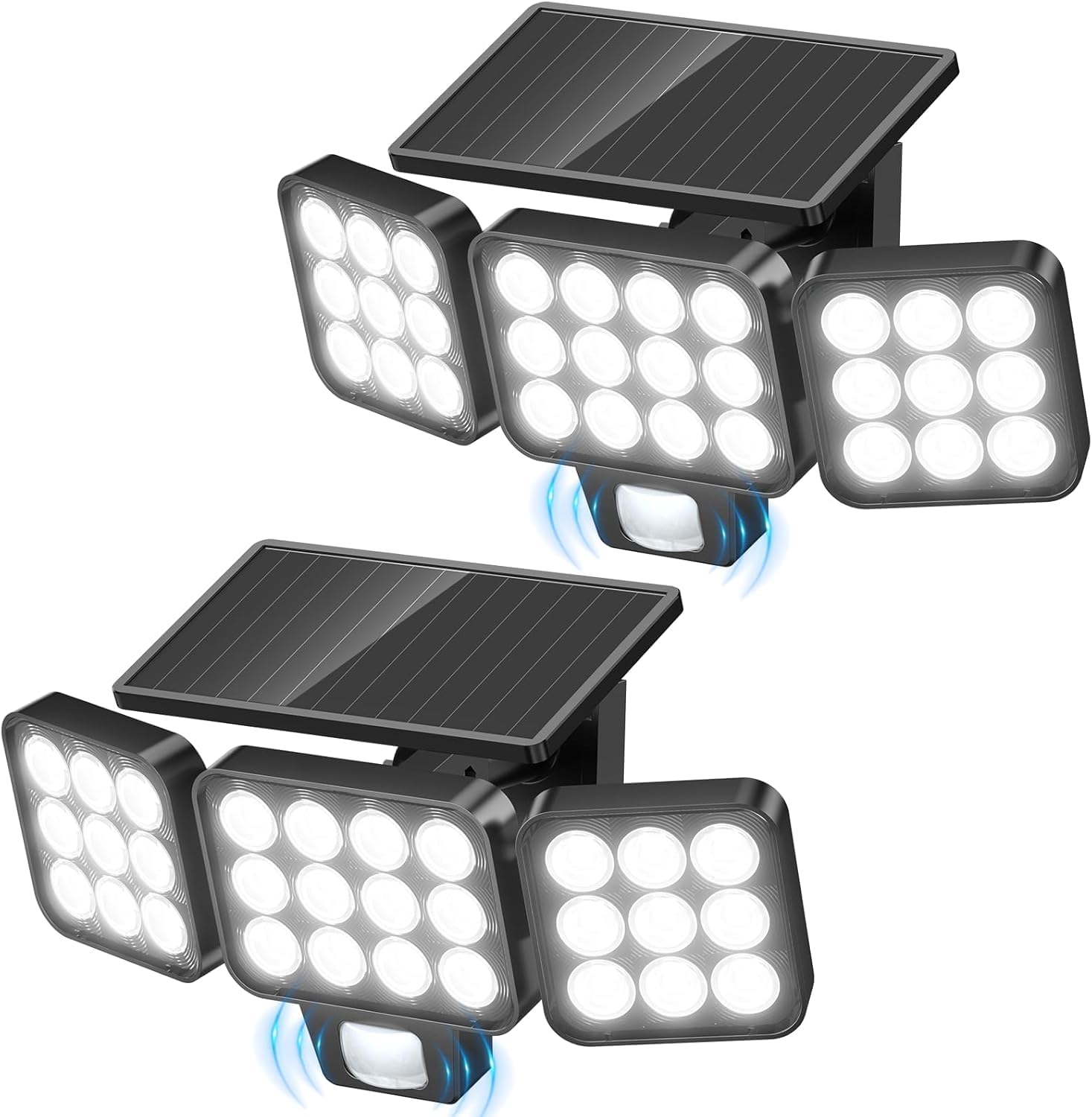 (2 pcs) Solar Security Lights Outdoor Motion Sensor 3500 LM Solar Lights Outdoor Garden with 270° Wide Illumination Angle Up to 15 Hours 3 Modes IP65 Outdoor Lights for