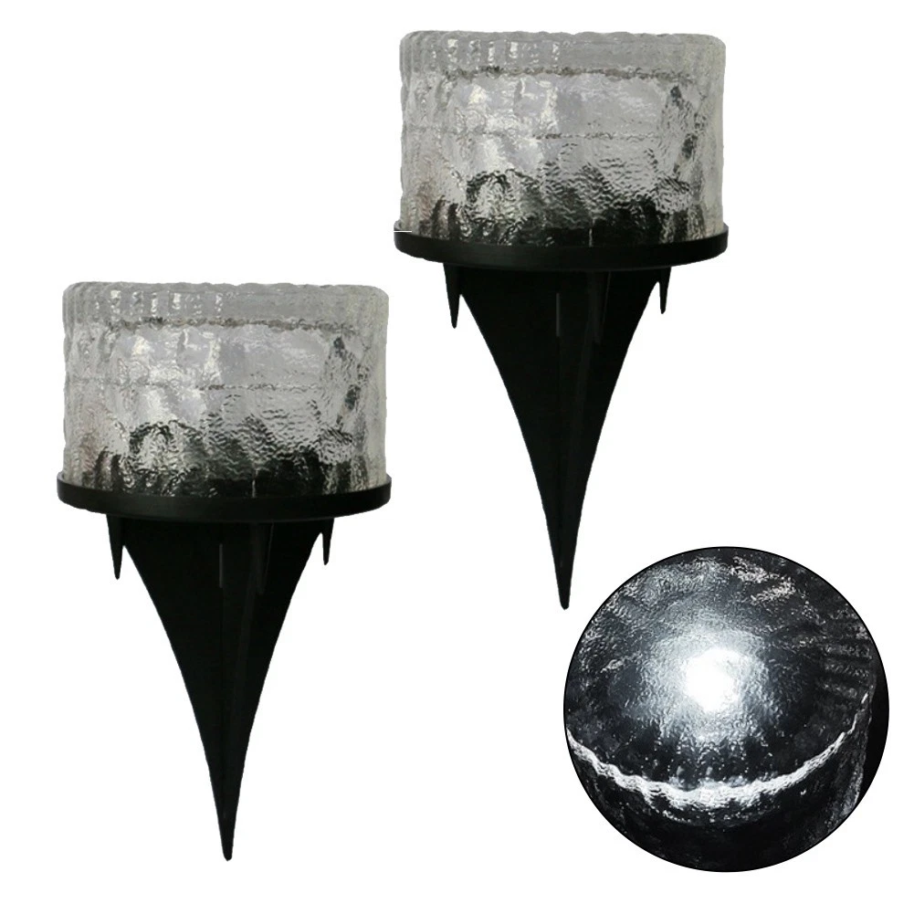 (Warm White) Solar Glass Ground Lights Waterproof with Sensor for Lawn and Garden Deck