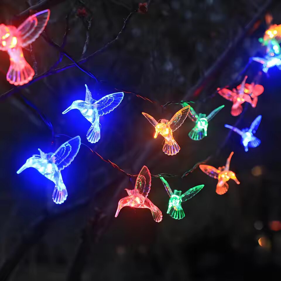(Warm White) 20/30/50 Leds Solar String Light Hummingbird RGB Lights For Outdoor Garden Decoration Solar String Lights Home Decro