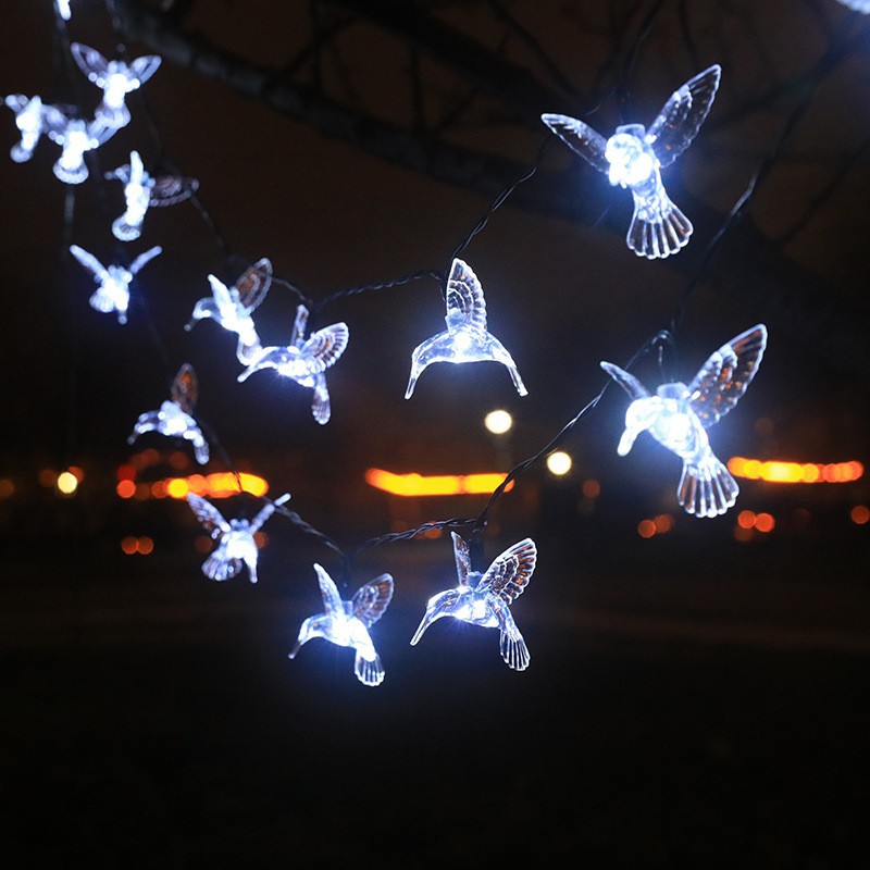(Warm White) 20/30/50 Leds Solar String Light Hummingbird RGB Lights For Outdoor Garden Decoration Solar String Lights Home Decro
