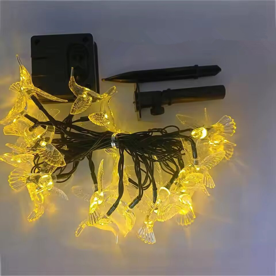 (Warm White) 20/30/50 Leds Solar String Light Hummingbird RGB Lights For Outdoor Garden Decoration Solar String Lights Home Decro