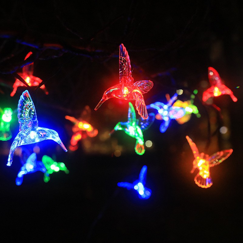 (Warm White) 20/30/50 Leds Solar String Light Hummingbird RGB Lights For Outdoor Garden Decoration Solar String Lights Home Decro