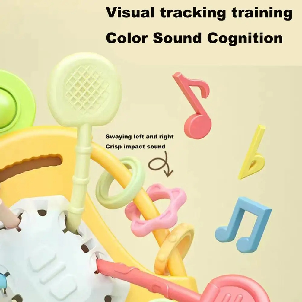 Montessori Pull String Toys Cute Rabbit Radish Babies Sensory Toys Teethers Developmental Fine Motor Skills Toys Baby Gifts