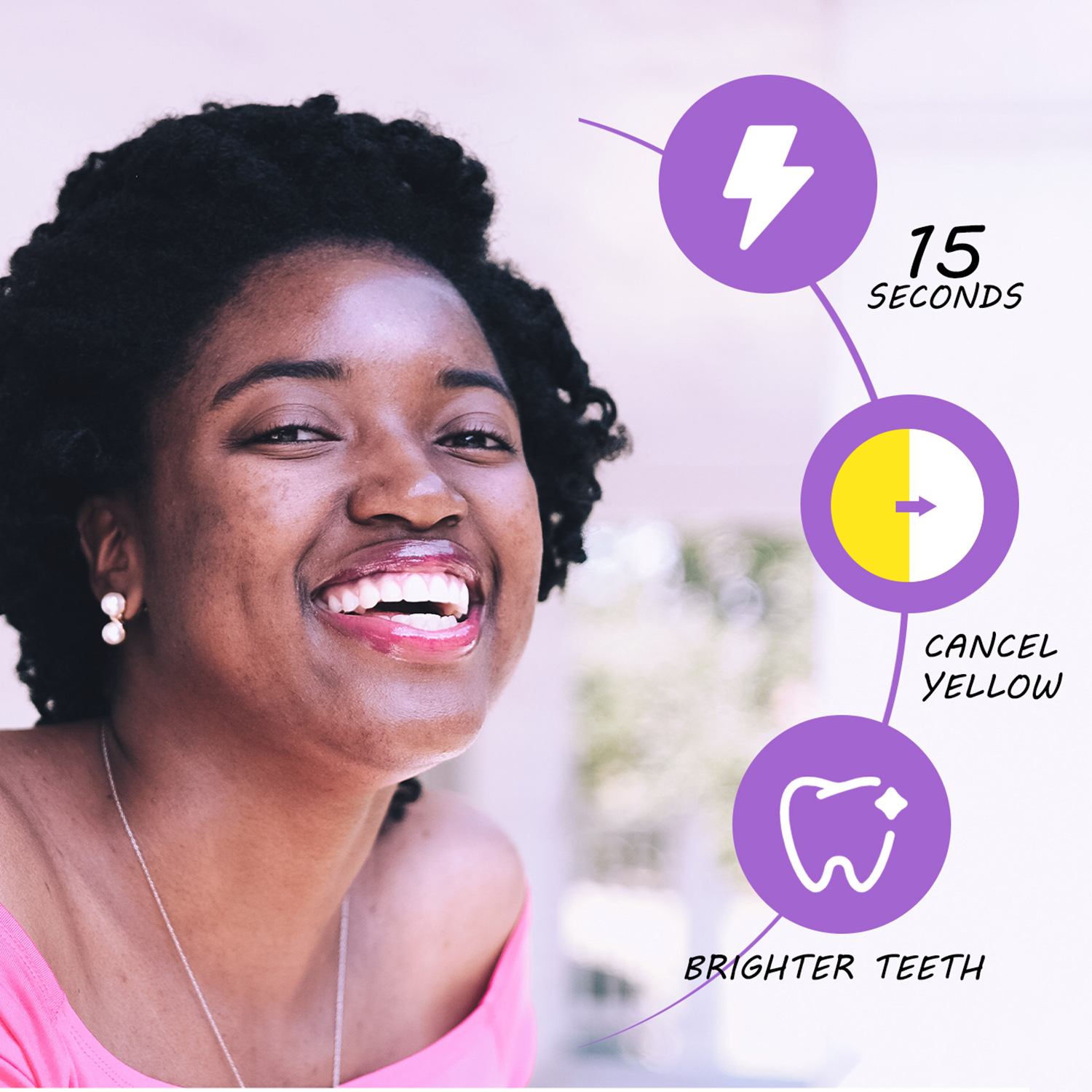 Purple Teeth Mousse Breath Freshening Stain Removal Oral Hygiene Foam Daily Care Travel Portable 50ml