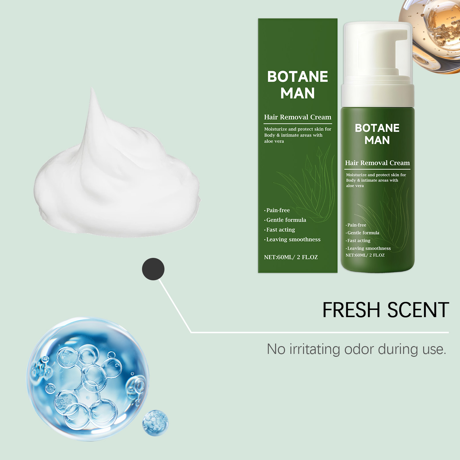 Soft Moist Mild Hair Removal Mousse Gentle Clean Body Skin Fresh Clear Hydrate Smooth Depilatory Care