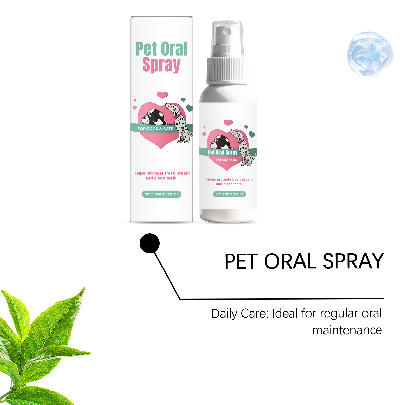 Pet Oral Spray Freshens Breath Removes Plaque Protects Gums Safely Used For Cats And Dogs All Small Domestic Pets