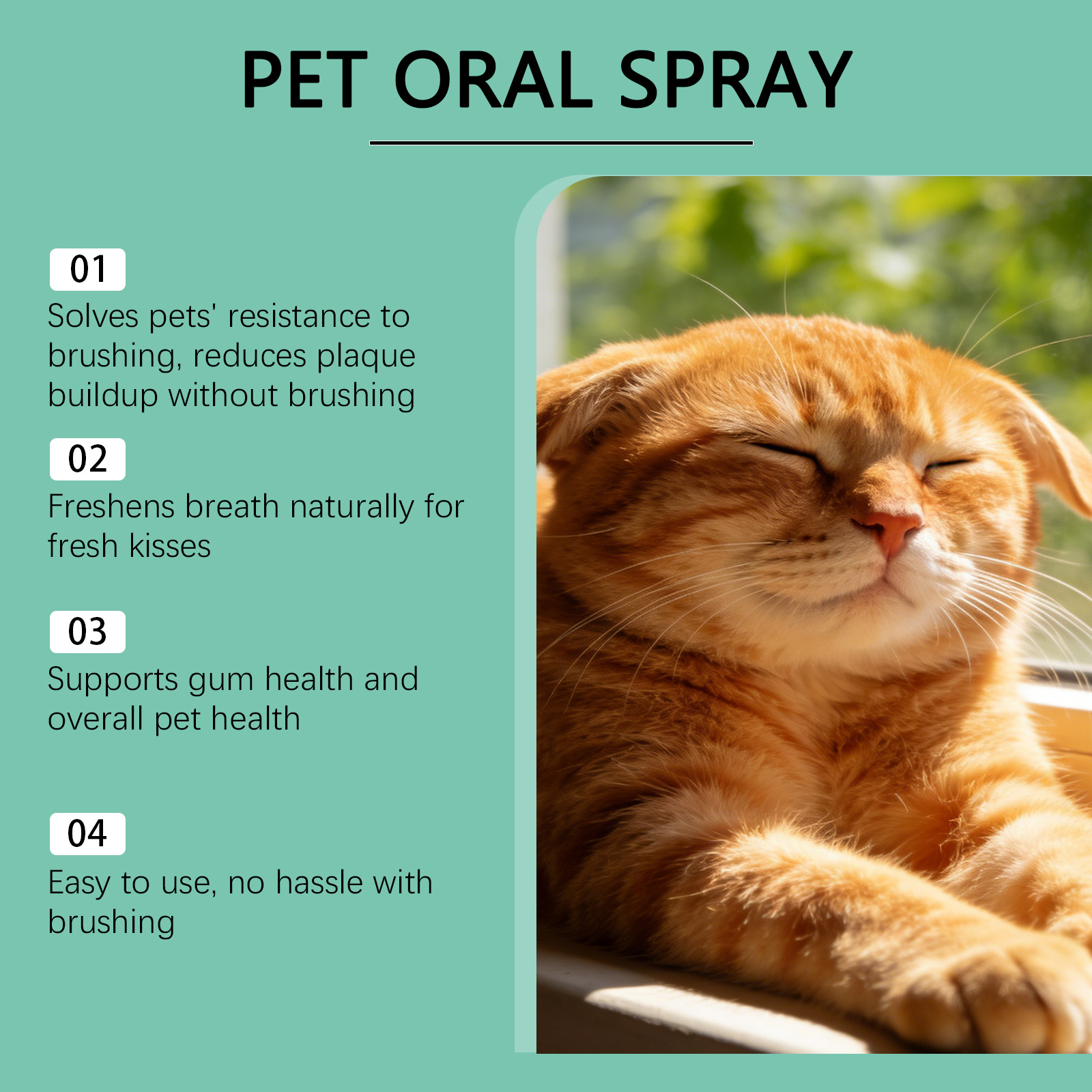 Pet Oral Spray Freshens Breath Removes Plaque Protects Gums Safely Used For Cats And Dogs All Small Domestic Pets