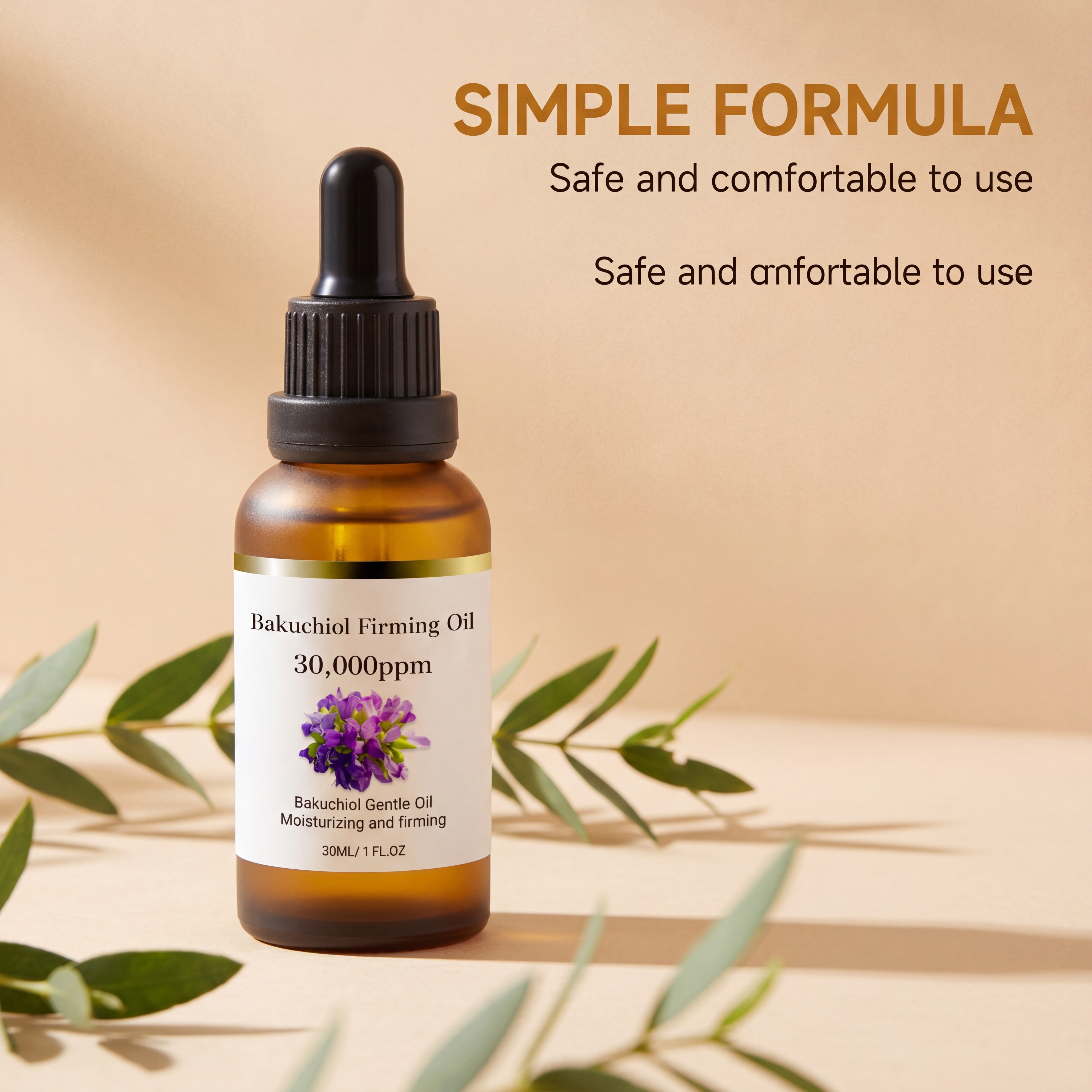 Bakuchiol Moisturizing Softening Essential Oil Mild Nourish Skin Elastic Plump Smooth Fine Lines Light Absorbable Body Use