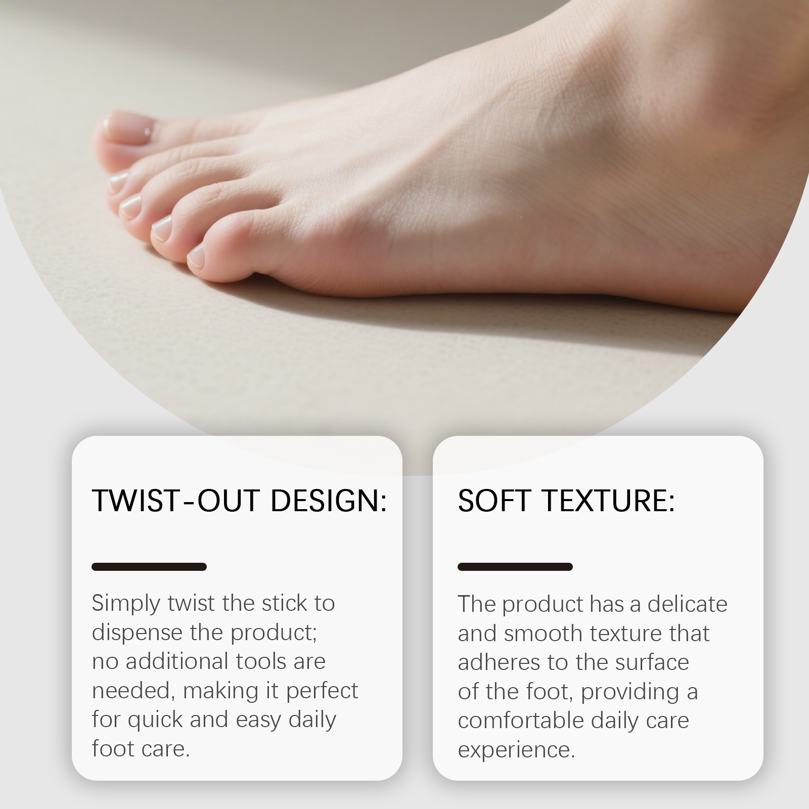 Moisturizing Foot Care Stick Hydrated Non Sticky Humectant Silky Protect Skin Massage Feet Soft Smooth Nourish