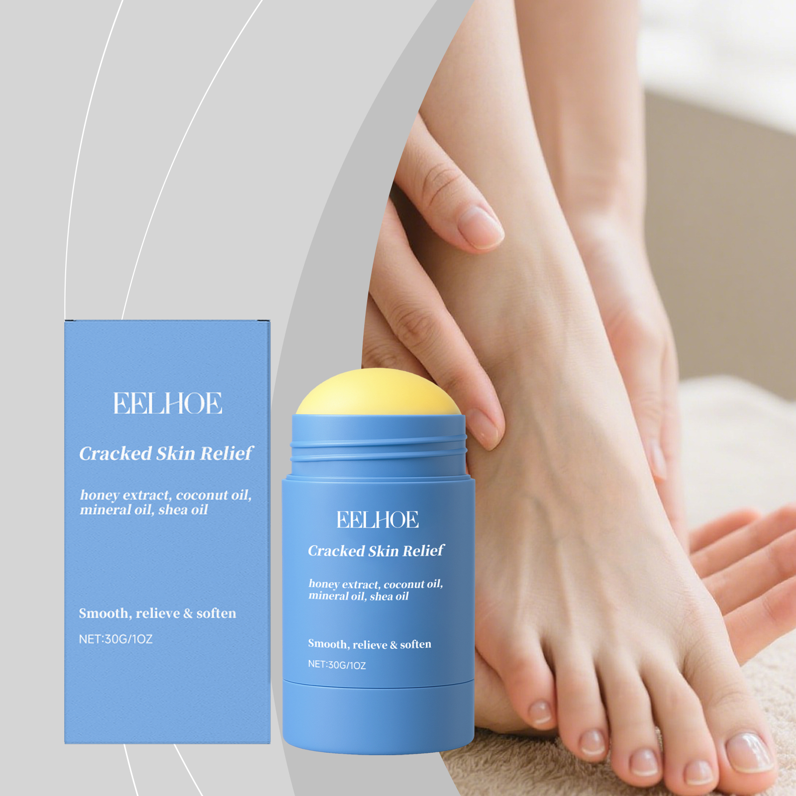 Moisturizing Foot Care Stick Hydrated Non Sticky Humectant Silky Protect Skin Massage Feet Soft Smooth Nourish