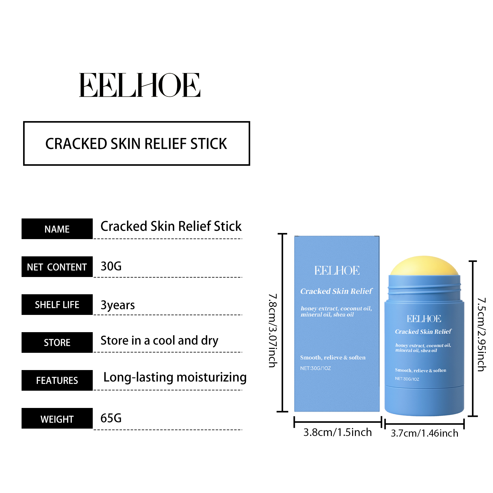 Moisturizing Foot Care Stick Hydrated Non Sticky Humectant Silky Protect Skin Massage Feet Soft Smooth Nourish