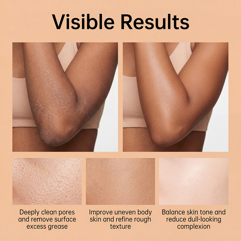 Botanical Dual Effect Body Wash Control Oil Smooth Keratin Even Skin Tone Gentle For Sensitive Oily Skin