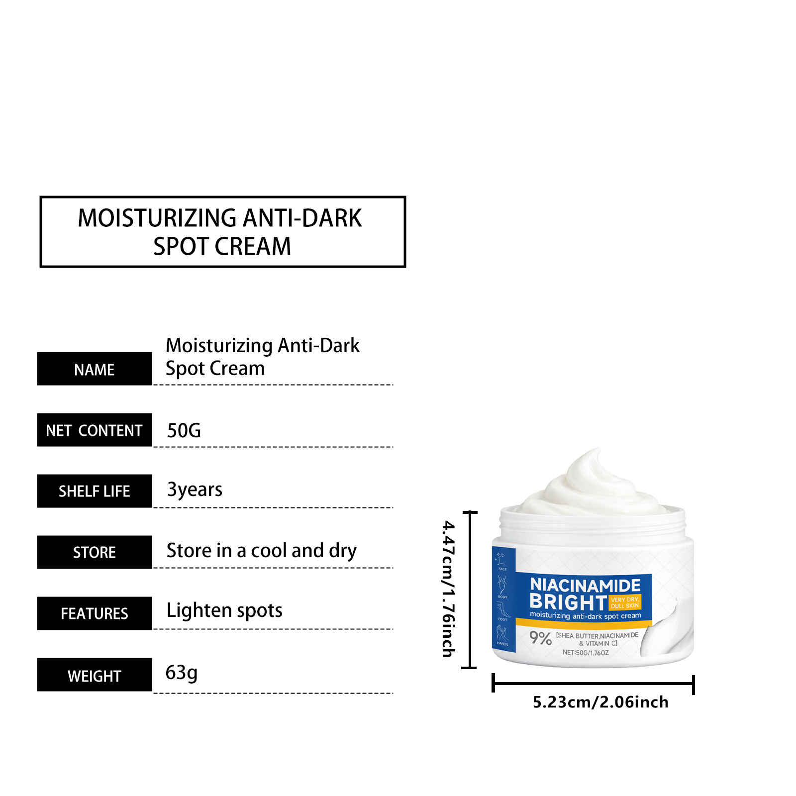Moisturizing Cream Light Texture Mild Hydrating Softening Brightening Smooth Glossy Gentle Nourish Face Body All Skin Daily Care
