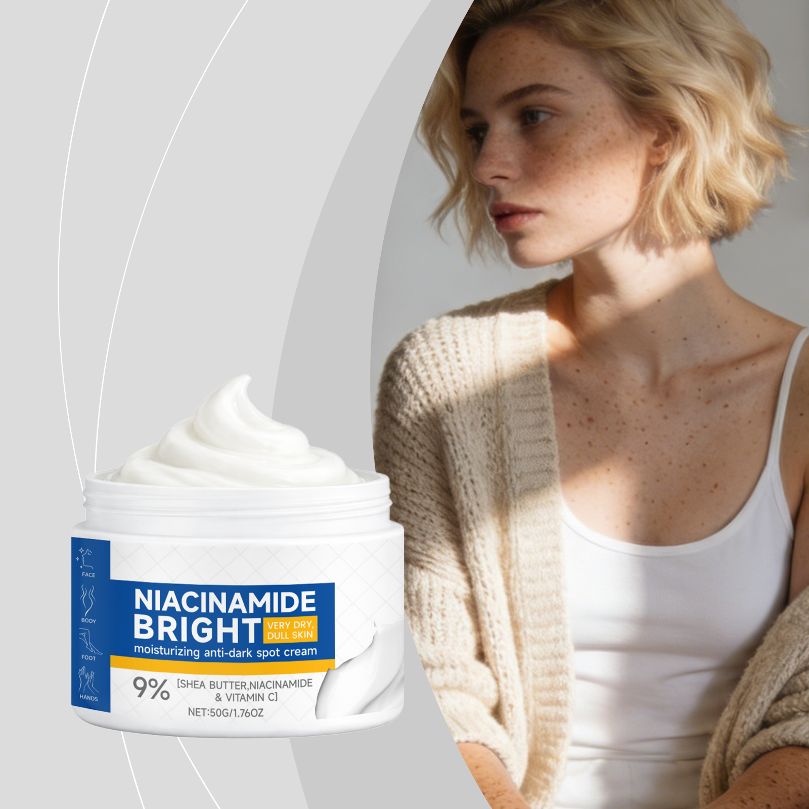 Moisturizing Cream Light Texture Mild Hydrating Softening Brightening Smooth Glossy Gentle Nourish Face Body All Skin Daily Care