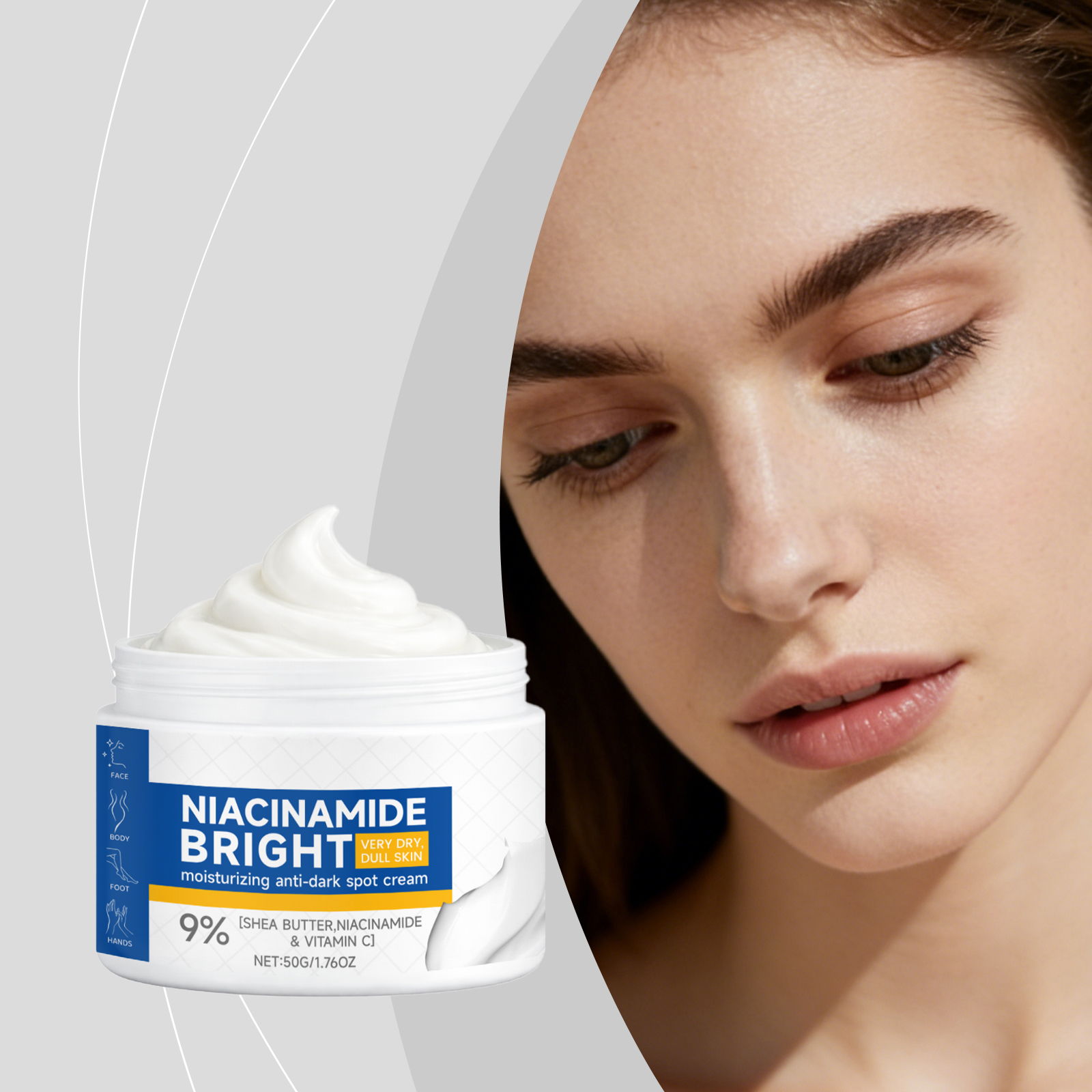 Moisturizing Cream Light Texture Mild Hydrating Softening Brightening Smooth Glossy Gentle Nourish Face Body All Skin Daily Care