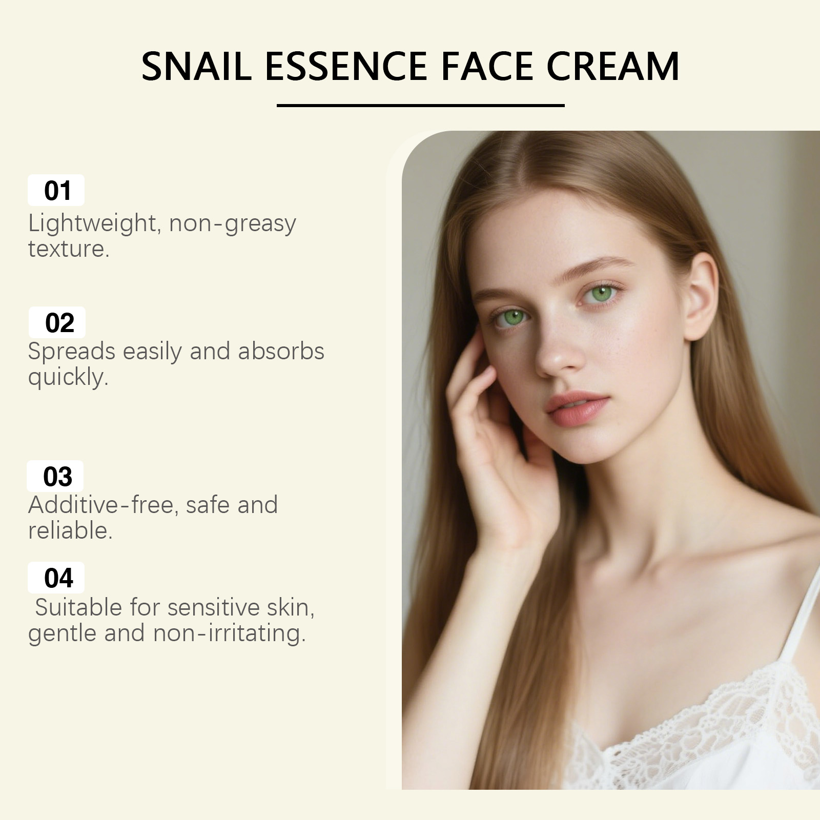 Snail Essence Moisturizing Facial Cream Mild Nourishing Hydrating Soft Skin Care For Face External Apply Lotion