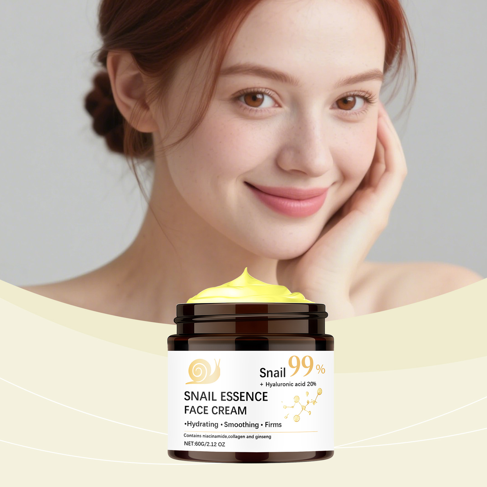 Snail Essence Moisturizing Facial Cream Mild Nourishing Hydrating Soft Skin Care For Face External Apply Lotion