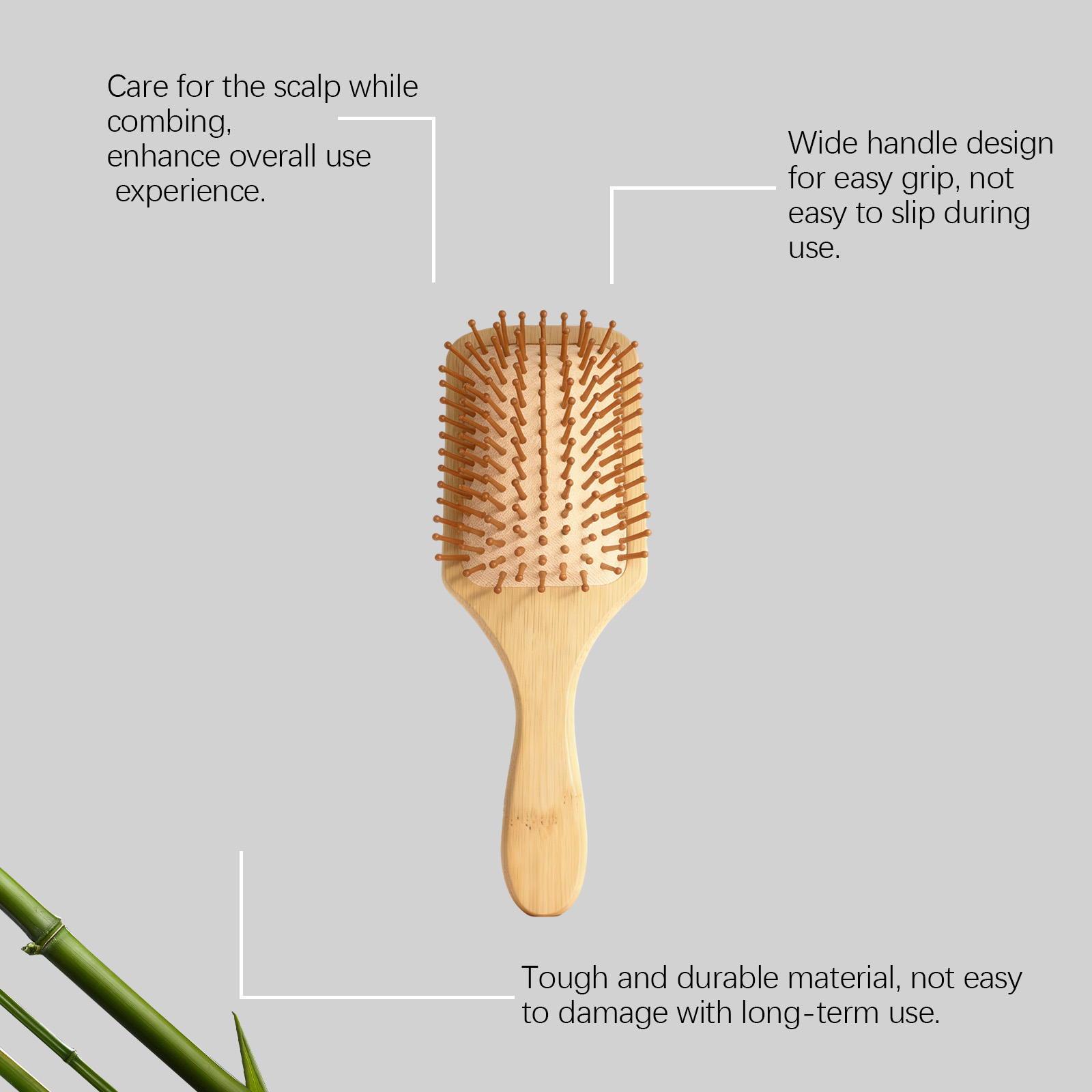 Air Cushion Bamboo Hair Comb Natural Wood Material Lightweight Sturdy Comfortable Scalp Massage Hair Care Daily Head Skin Nourishing