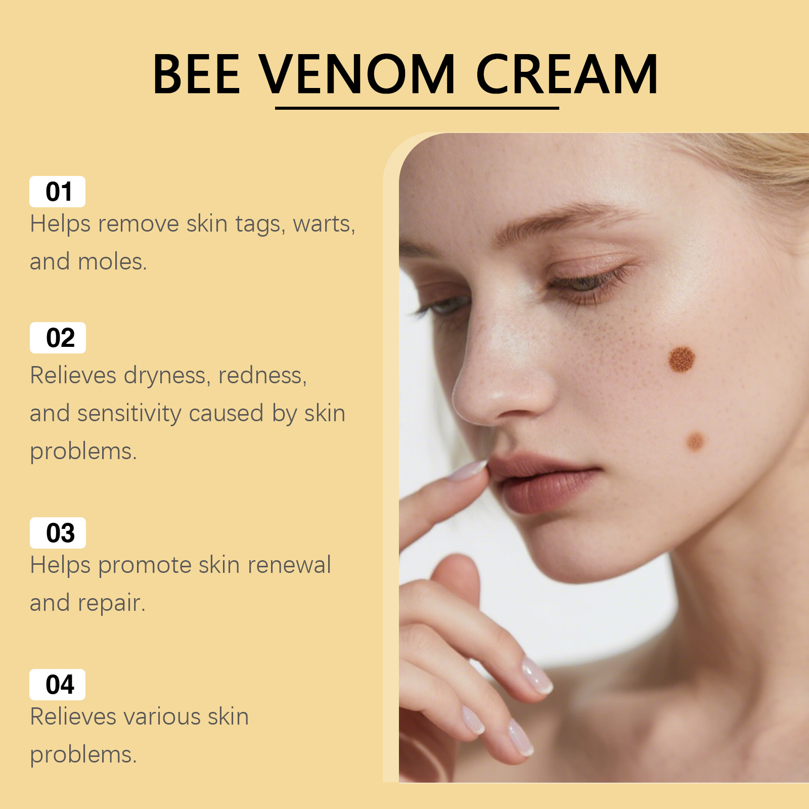 Bee Venom Care Cream Mild Moist Hydrate Smooth Tender Body Tissue Daily External Apply