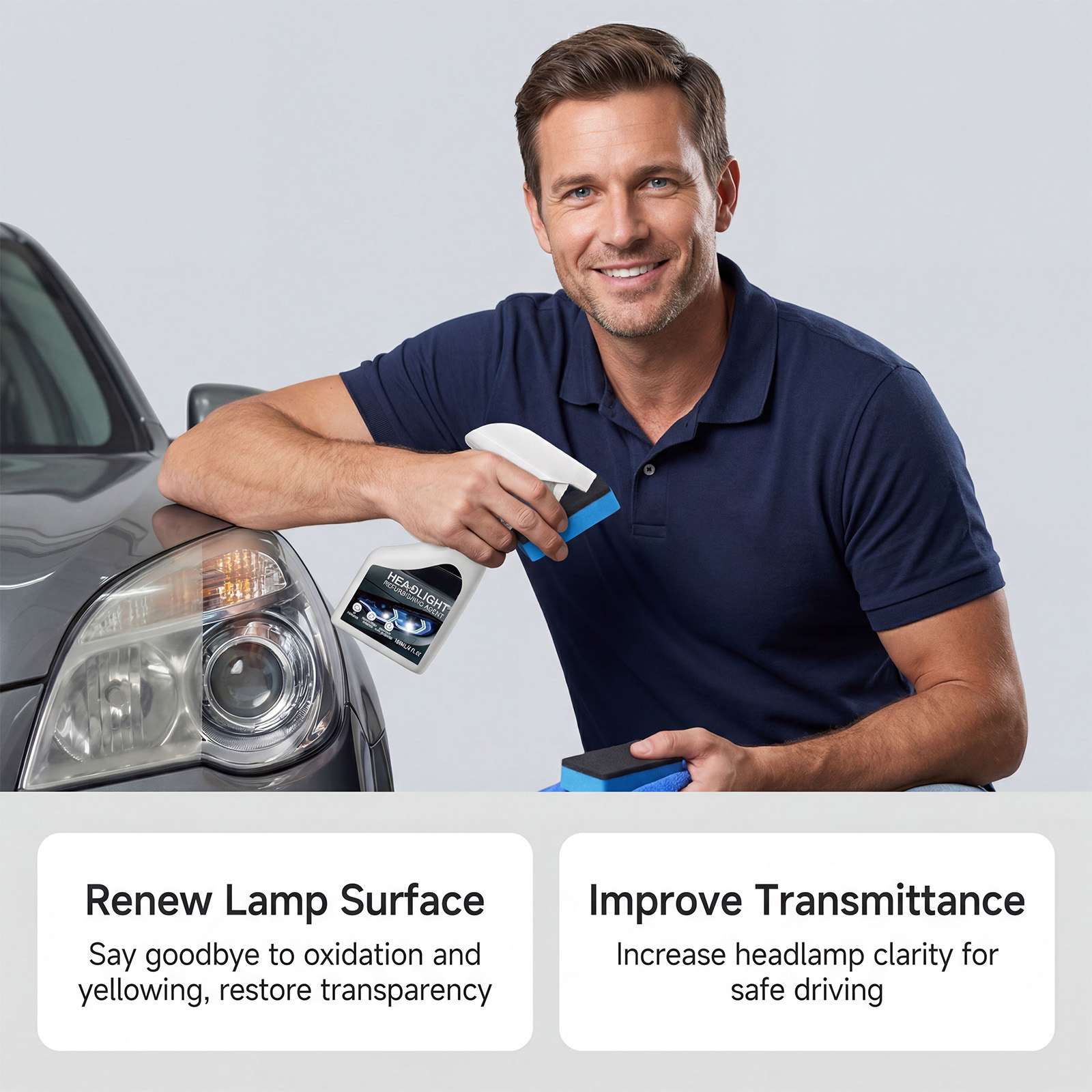 Car Headlight Polishing Care Kit Clean Maintain Restore Shiny Convenient Polish Conditioner Auto Lamp Surface