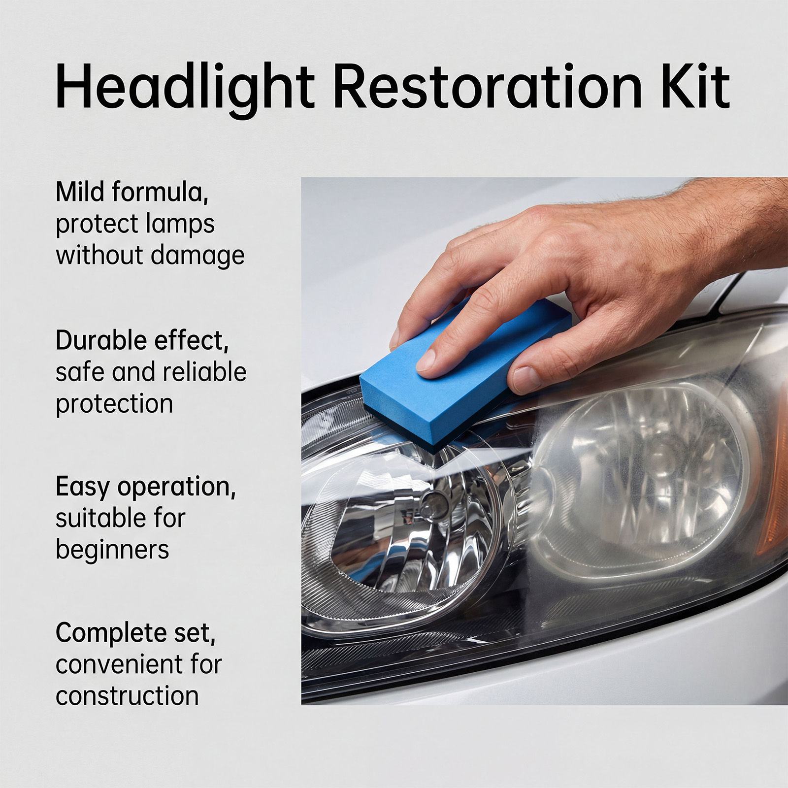Car Headlight Polishing Care Kit Clean Maintain Restore Shiny Convenient Polish Conditioner Auto Lamp Surface