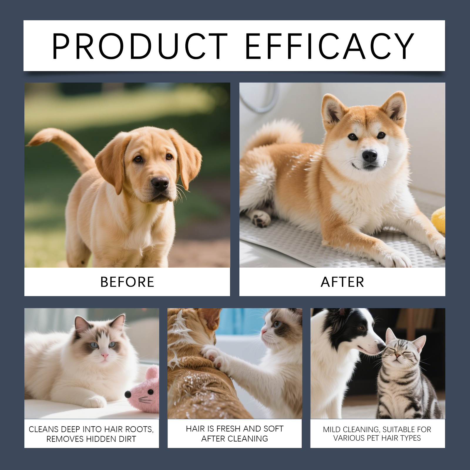 Pet Hair Cleansing Spray Smooth Refreshing Daily Light Fluffy Easy Combing For Cats Dogs