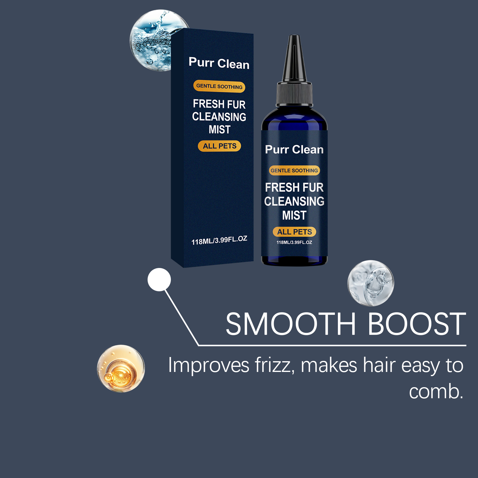 Pet Hair Cleansing Spray Smooth Refreshing Daily Light Fluffy Easy Combing For Cats Dogs